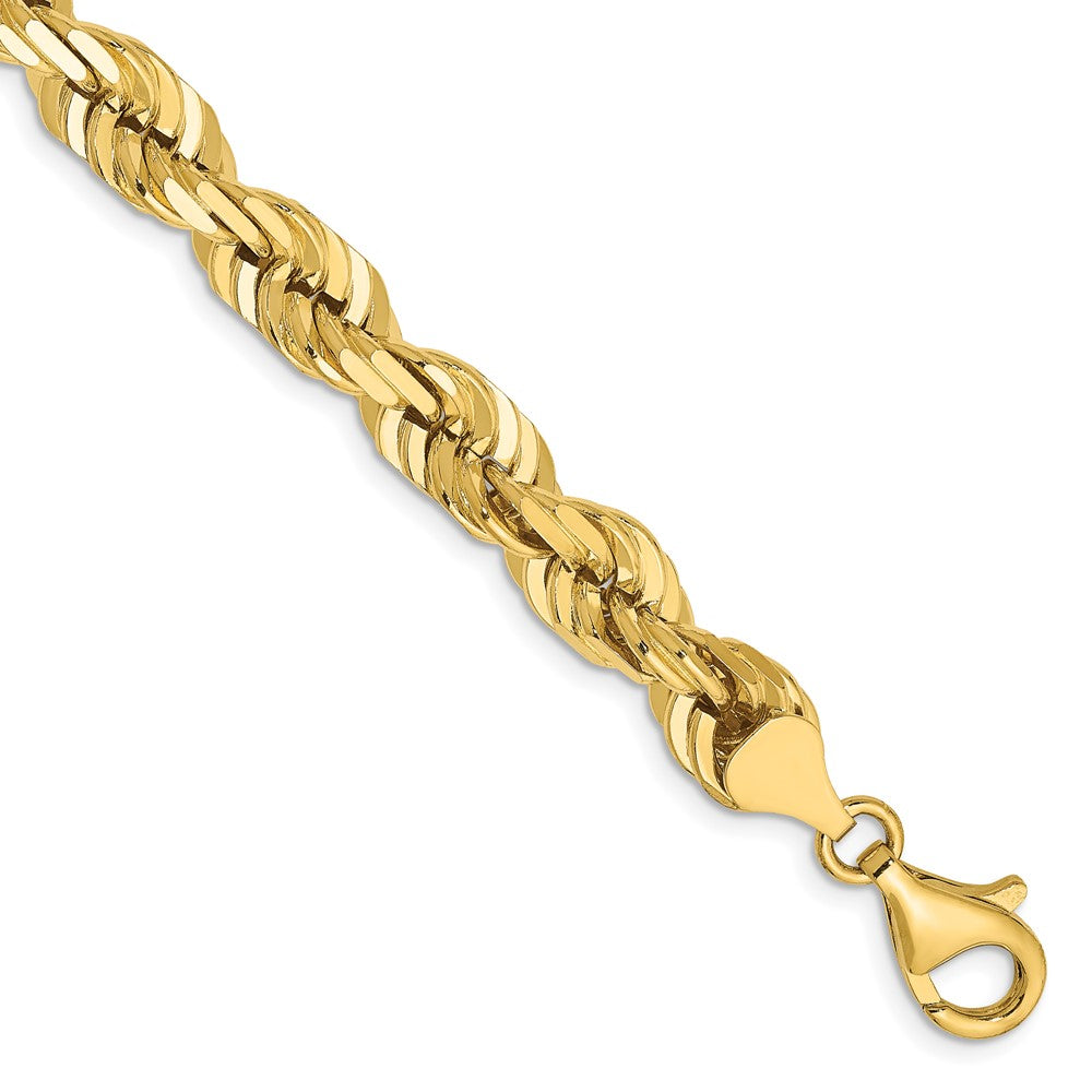 14K 7mm D/C Rope with Fancy Lobster Clasp Chain
