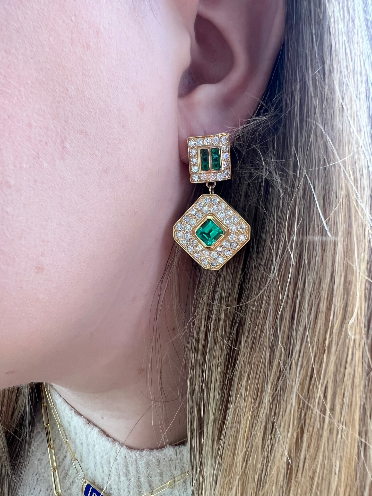 Emerald Diamond Earrings