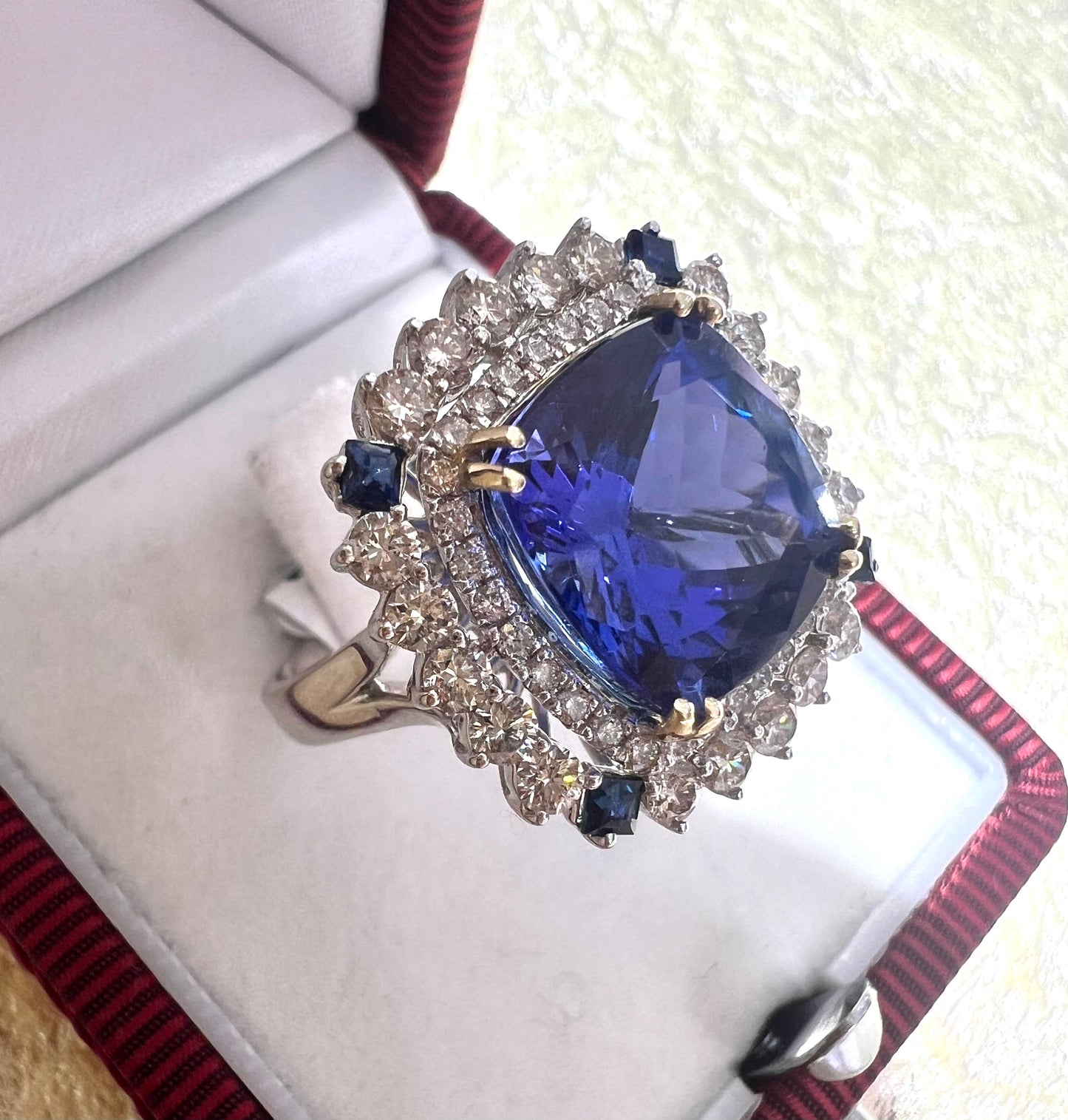 7.68 carat Tanzanite & Diamond Ring