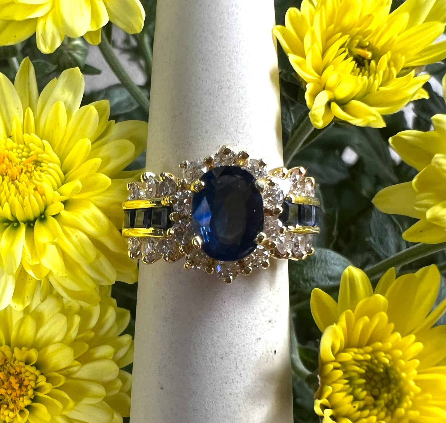 Sapphire Diamond Estate Ring