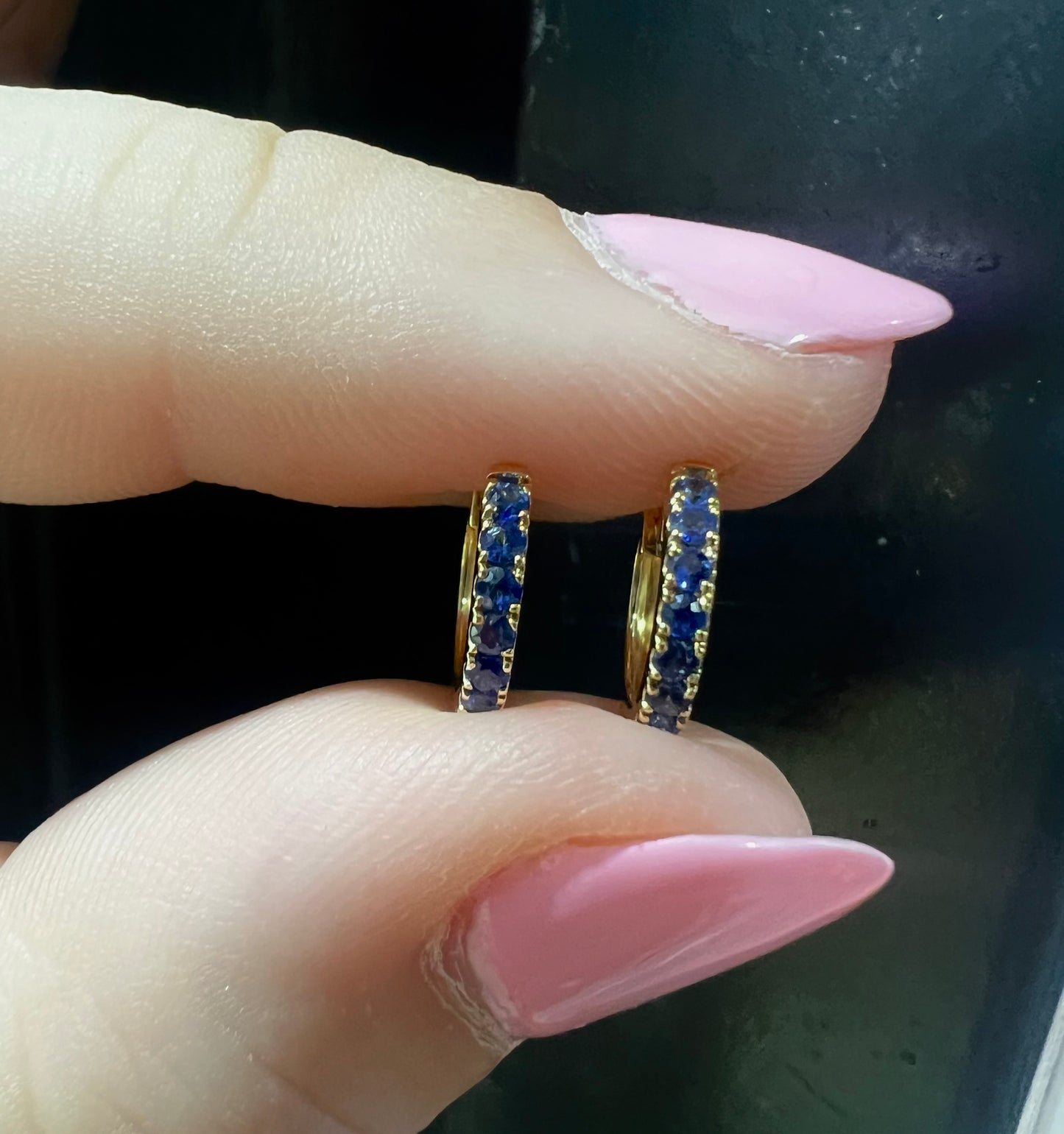 Sapphire Huggies Earrings