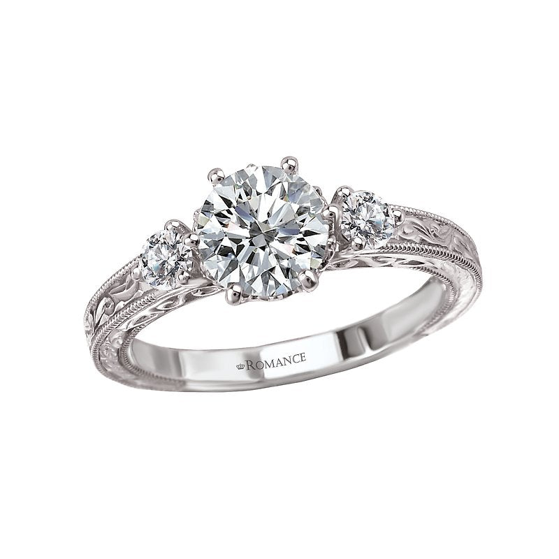 Romance Accented Round 3-Stone Ring