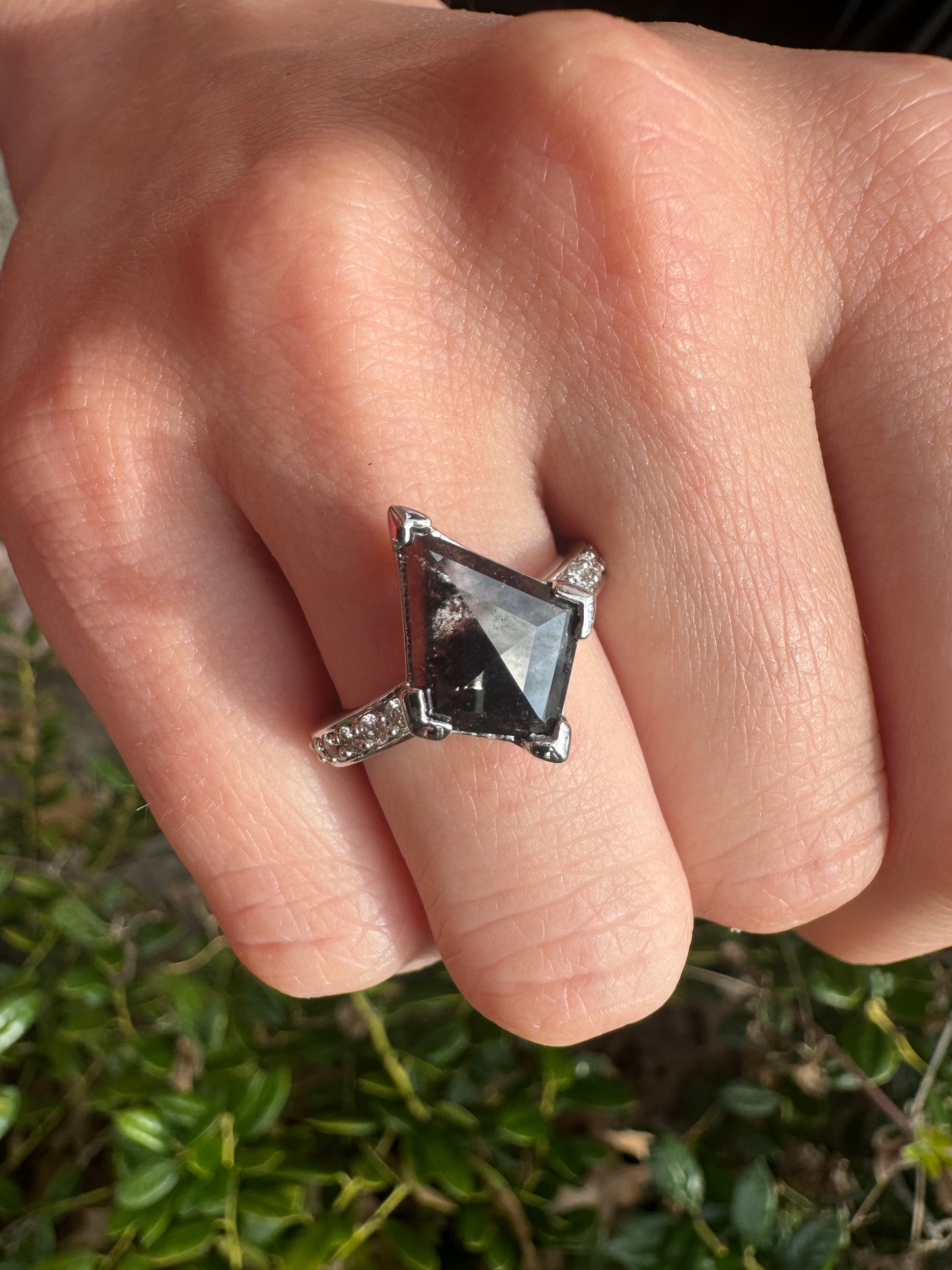 Kite Salt and Pepper Diamond Ring