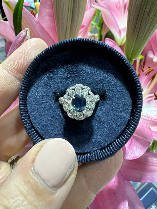 Blue Sapphire Diamond Ring