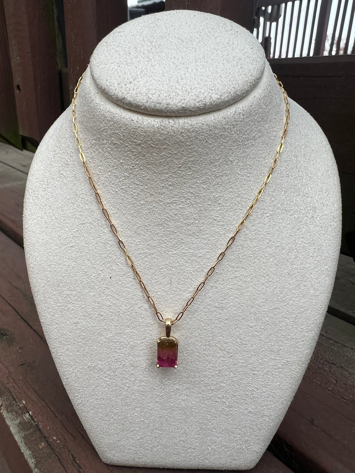 Watermelon Tourmaline Necklace