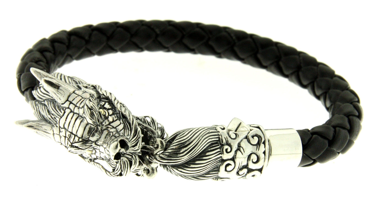 Samuel B Men's Azhdaha Leather Bracelet