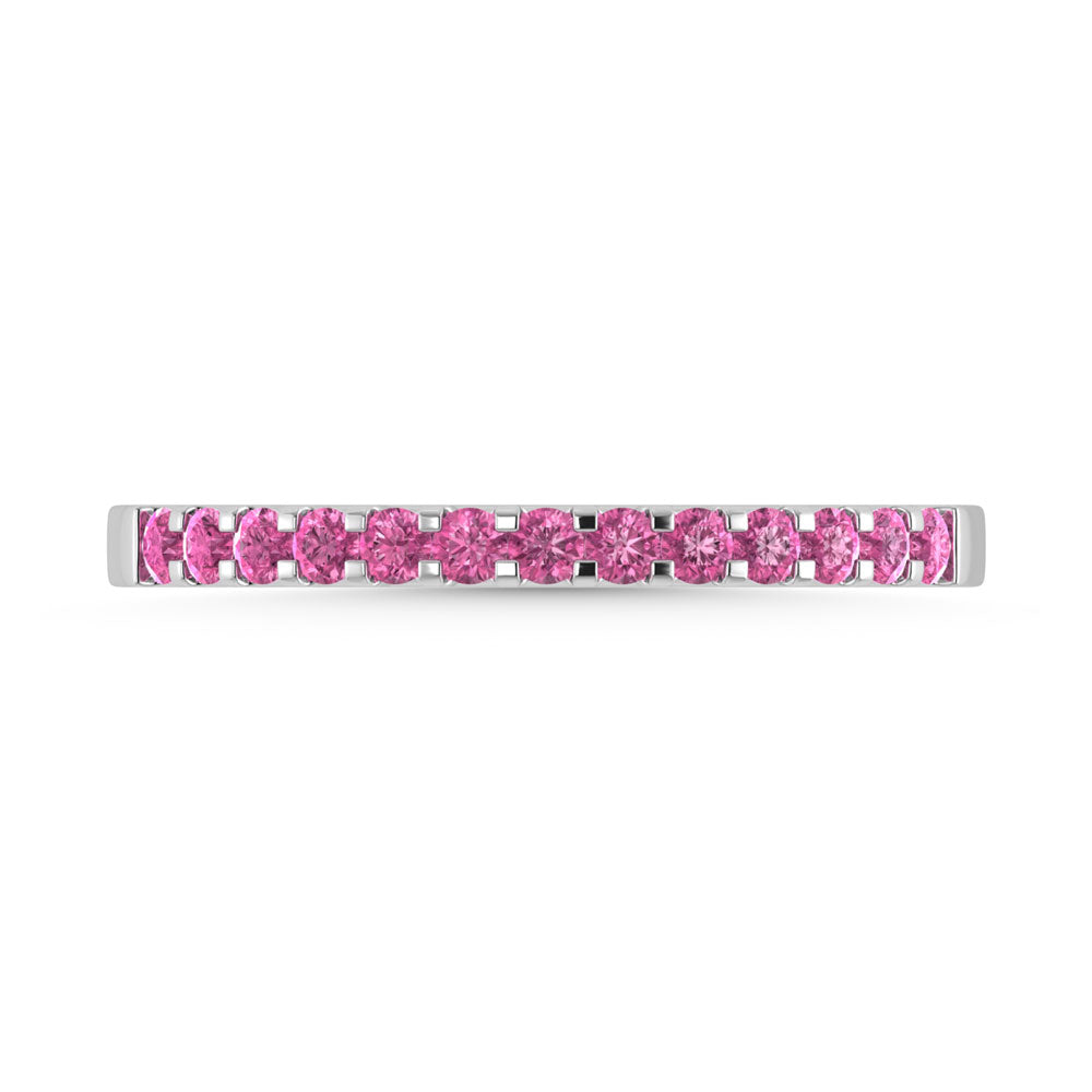 Pink Sapphire 1/4 Ct.Tw. Machine Band in 14K White Gold