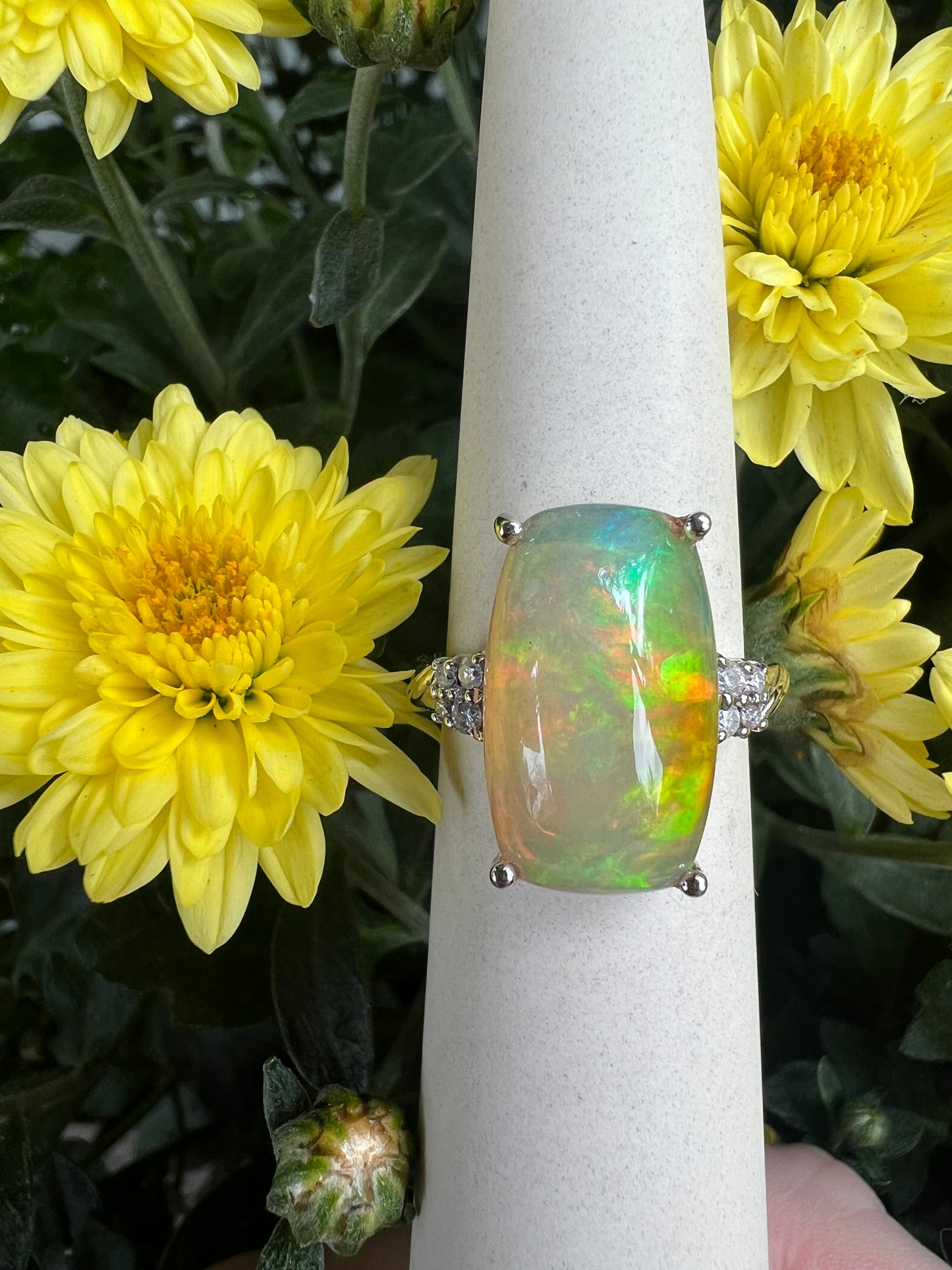 Ethiopian Opal Diamond Ring