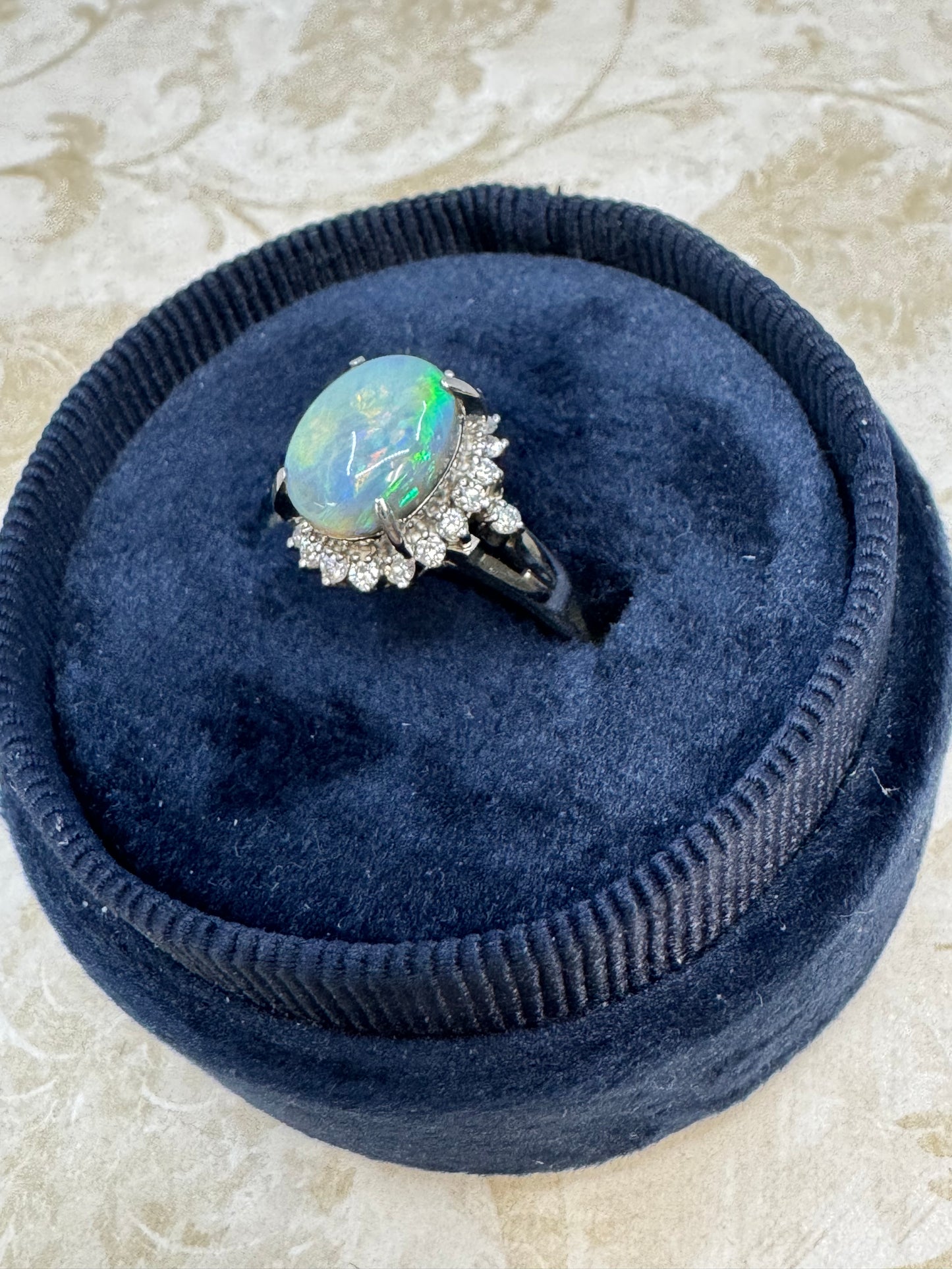 Australian Black Opal Ring