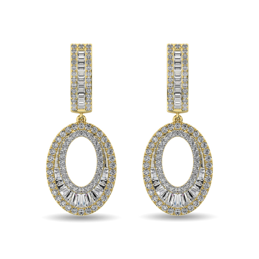 Diamond 1 Ct.Tw. Hoop Earrings in 14K Yellow Gold