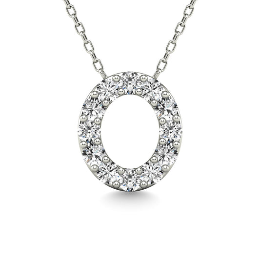 Diamond 1/8 Ct.Tw. Letter O Pendant in 14K White Gold"