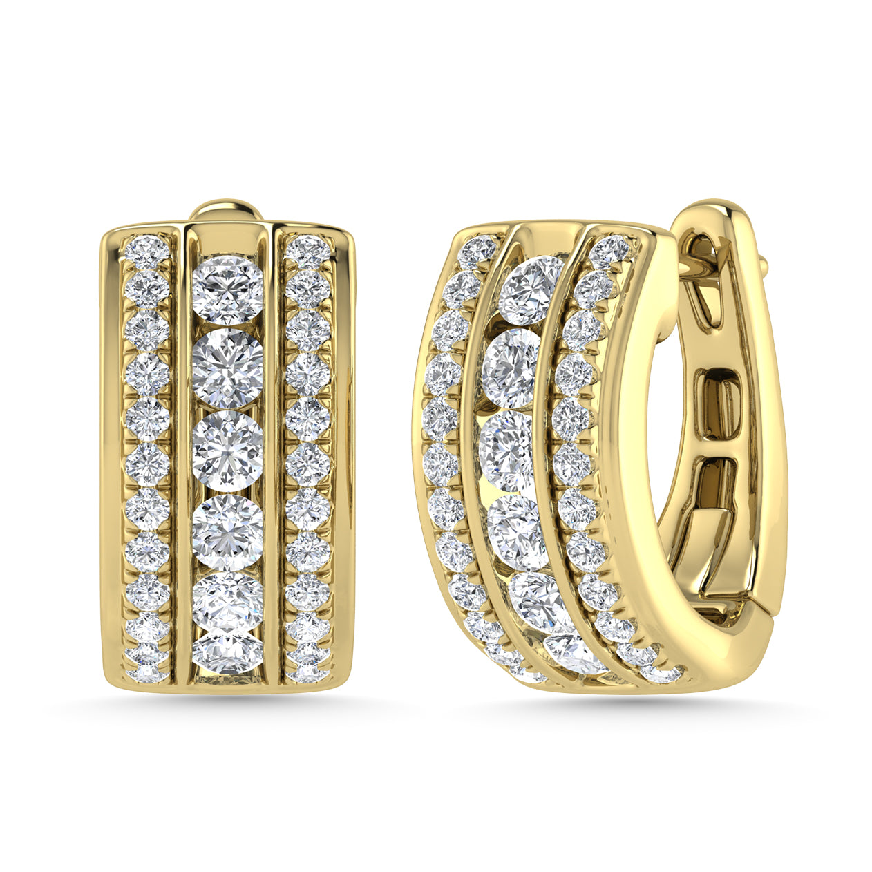 Diamond 2 Ct.Tw. Hoop Earrings in 14K Yellow Gold