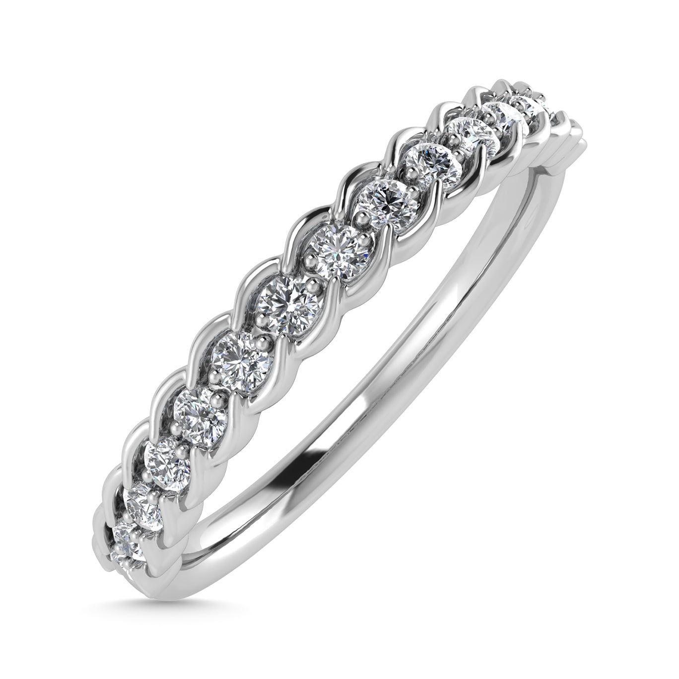 Diamond 1/6 Ct.Tw. Stack Band in 14K White Gold