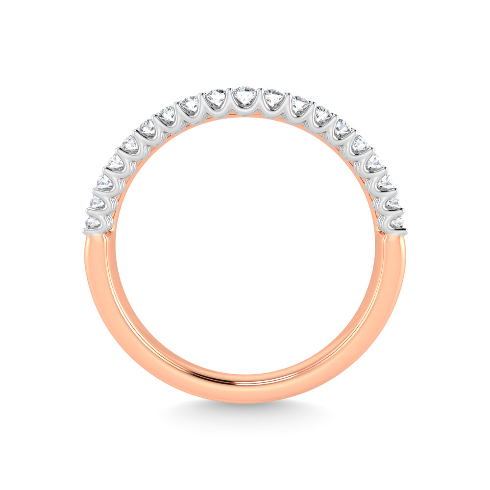 14K Rose Gold Diamond 1/10 Ct.Tw. Curve Band
