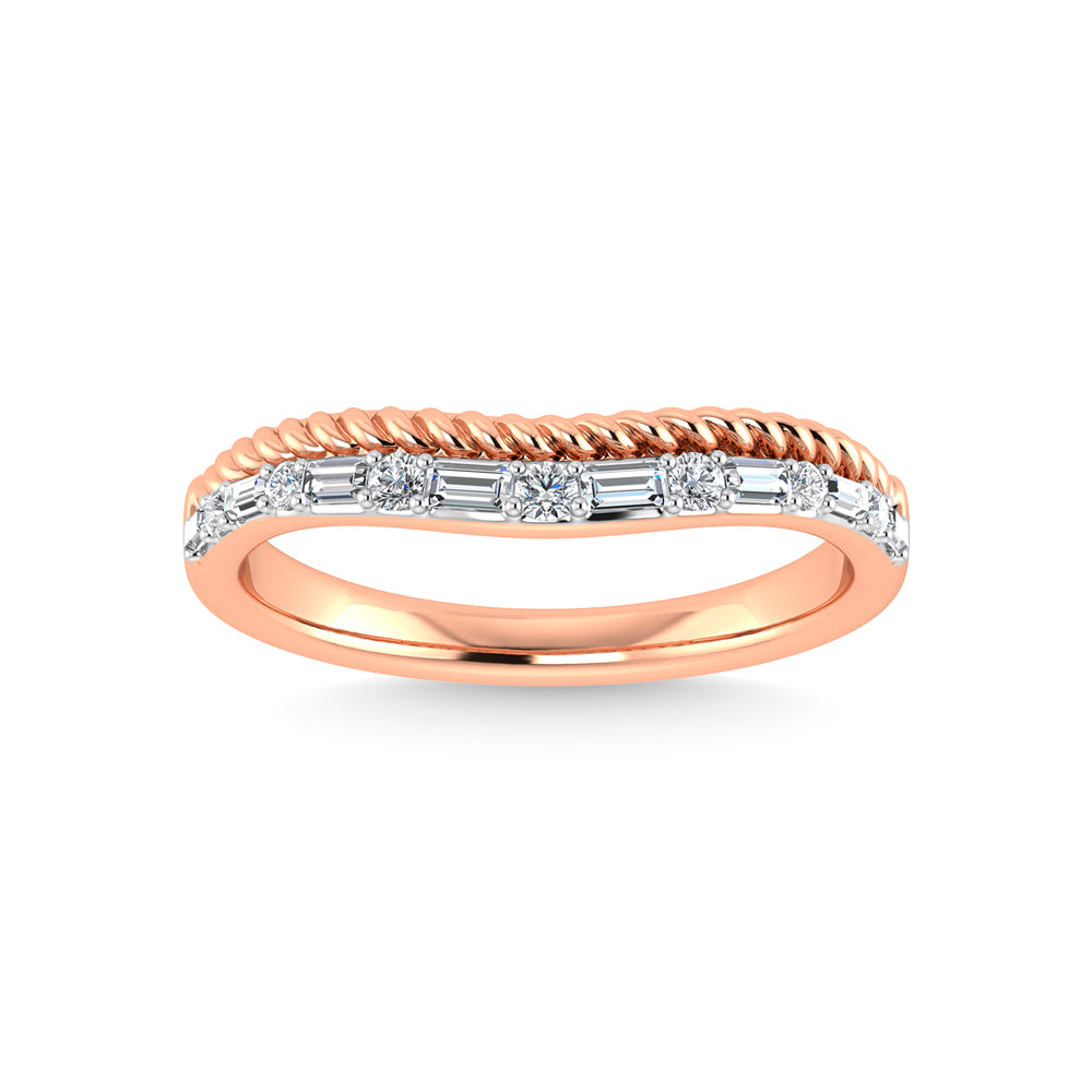14K Two Tone Diamond 1/5 Ct.Tw. Curve Band