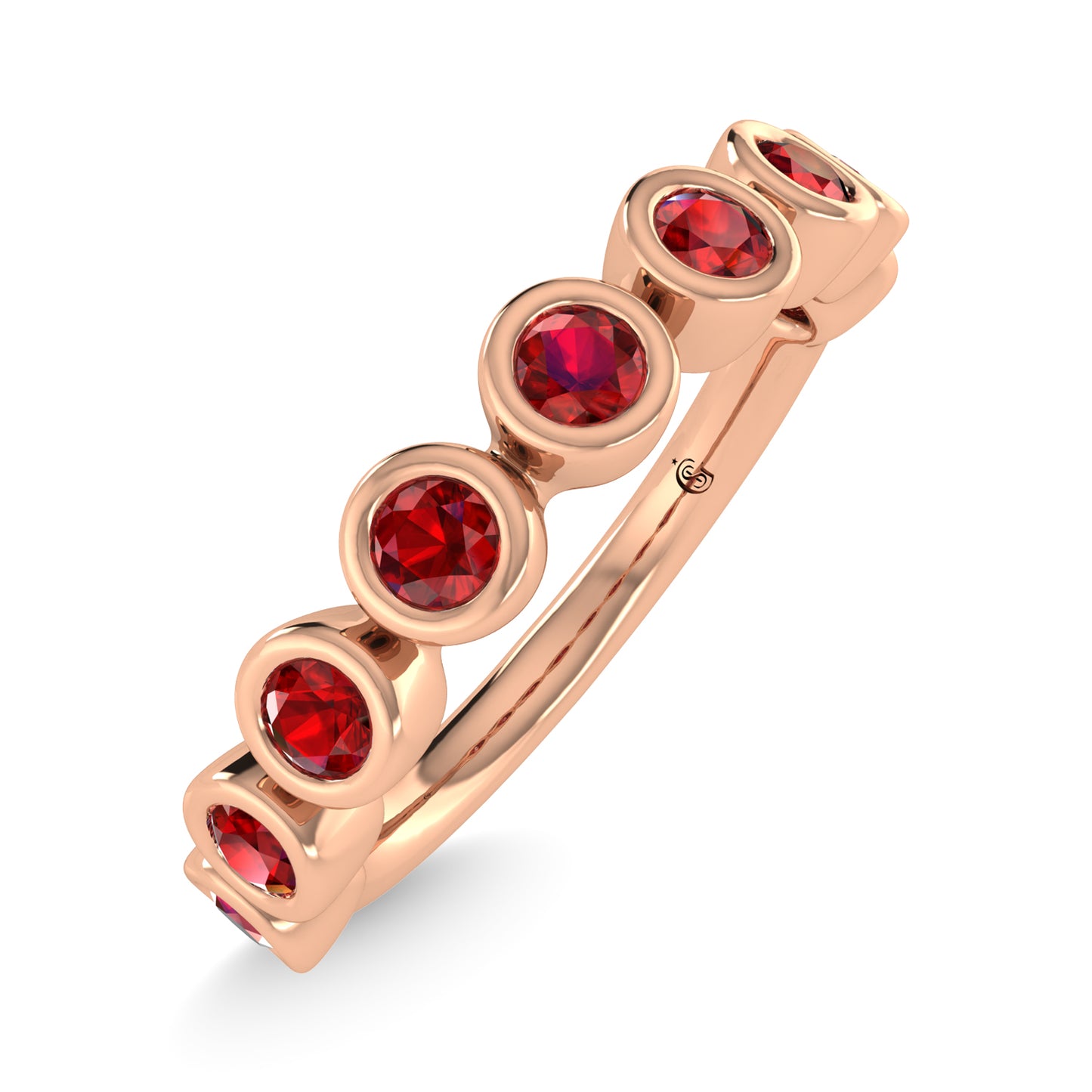 14K Rose Gold Ruby 5/8 Ct.Tw. Stackable Band