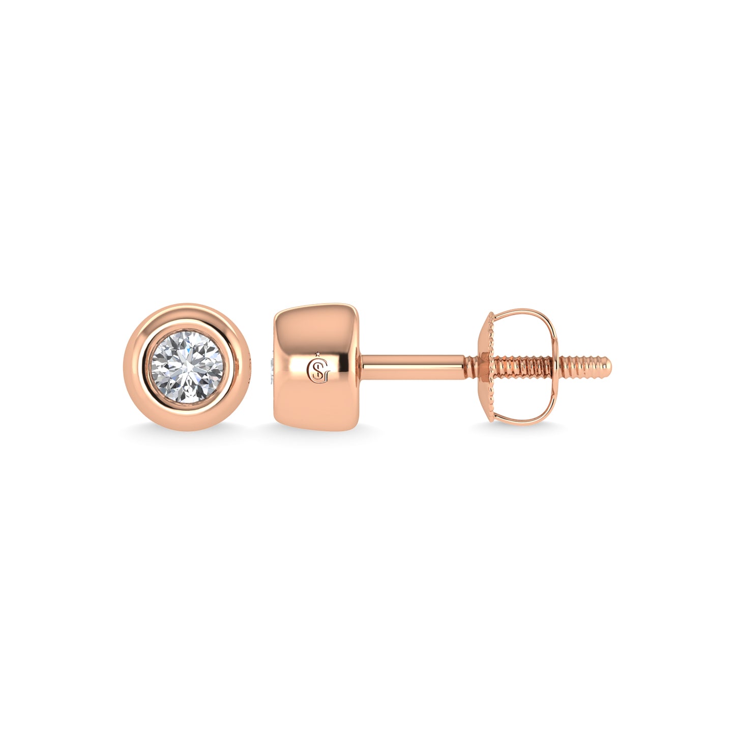 14K Rose Gold Diamond 1/10 Ct.Tw. Stud Earrings