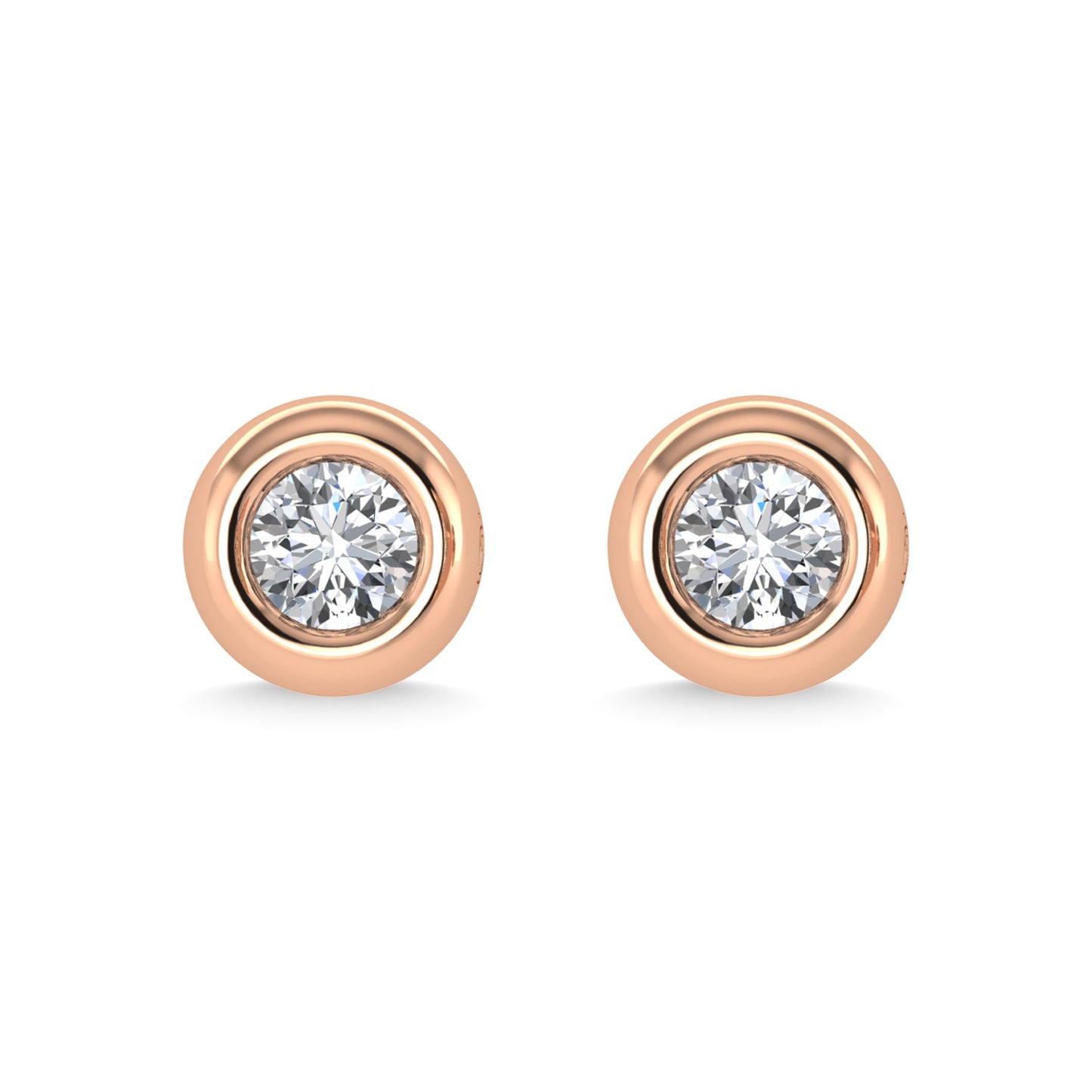14K Rose Gold Diamond 1/10 Ct.Tw. Stud Earrings