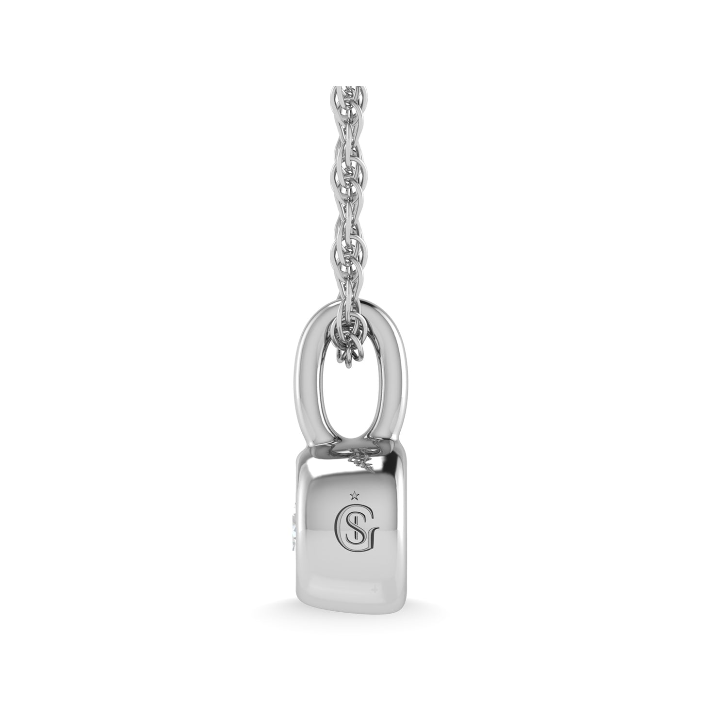 14K White Gold Diamond 1/20 Ct.Tw. Solitaire Pendant