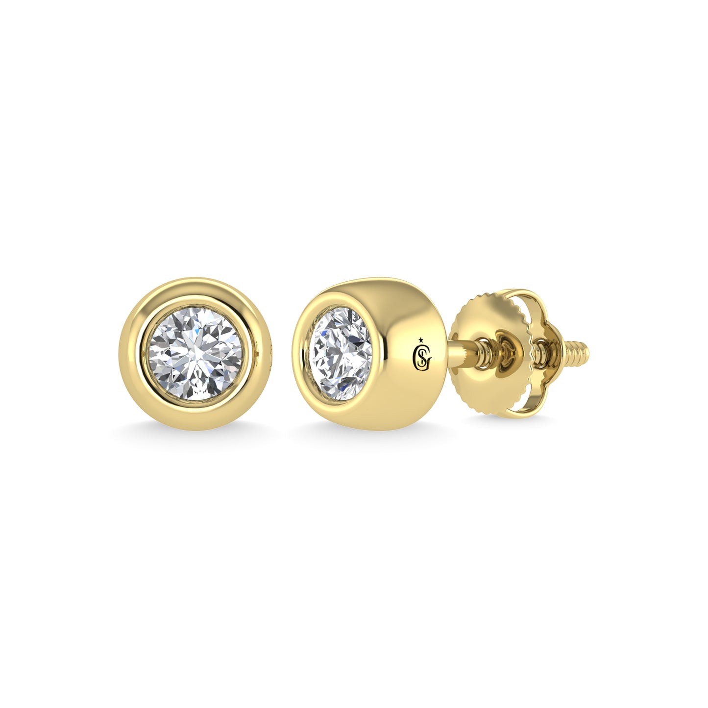 14K Yellow Gold Diamond 1/3 Ct.Tw. Stud Earrings