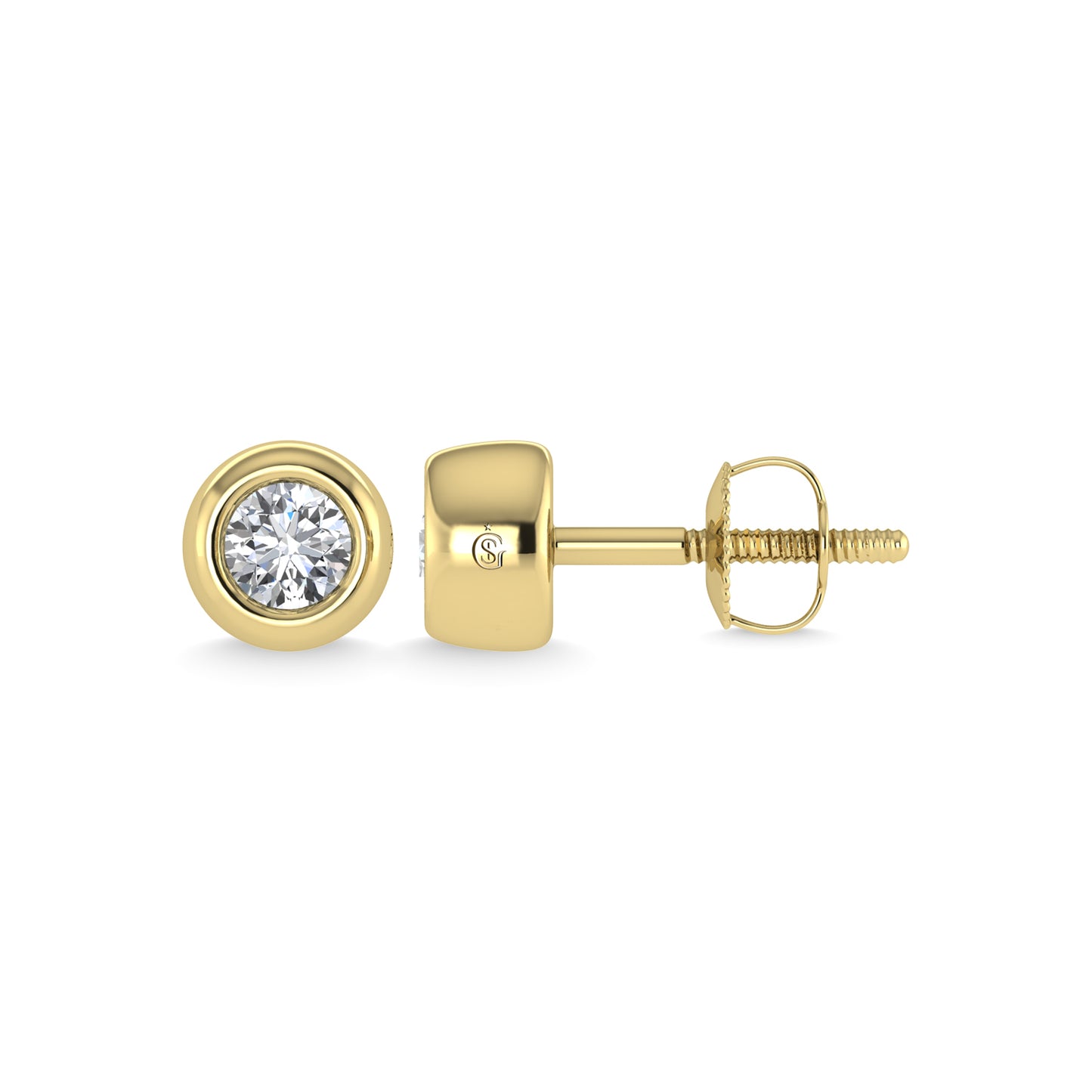 14K Yellow Gold Diamond 1/3 Ct.Tw. Stud Earrings