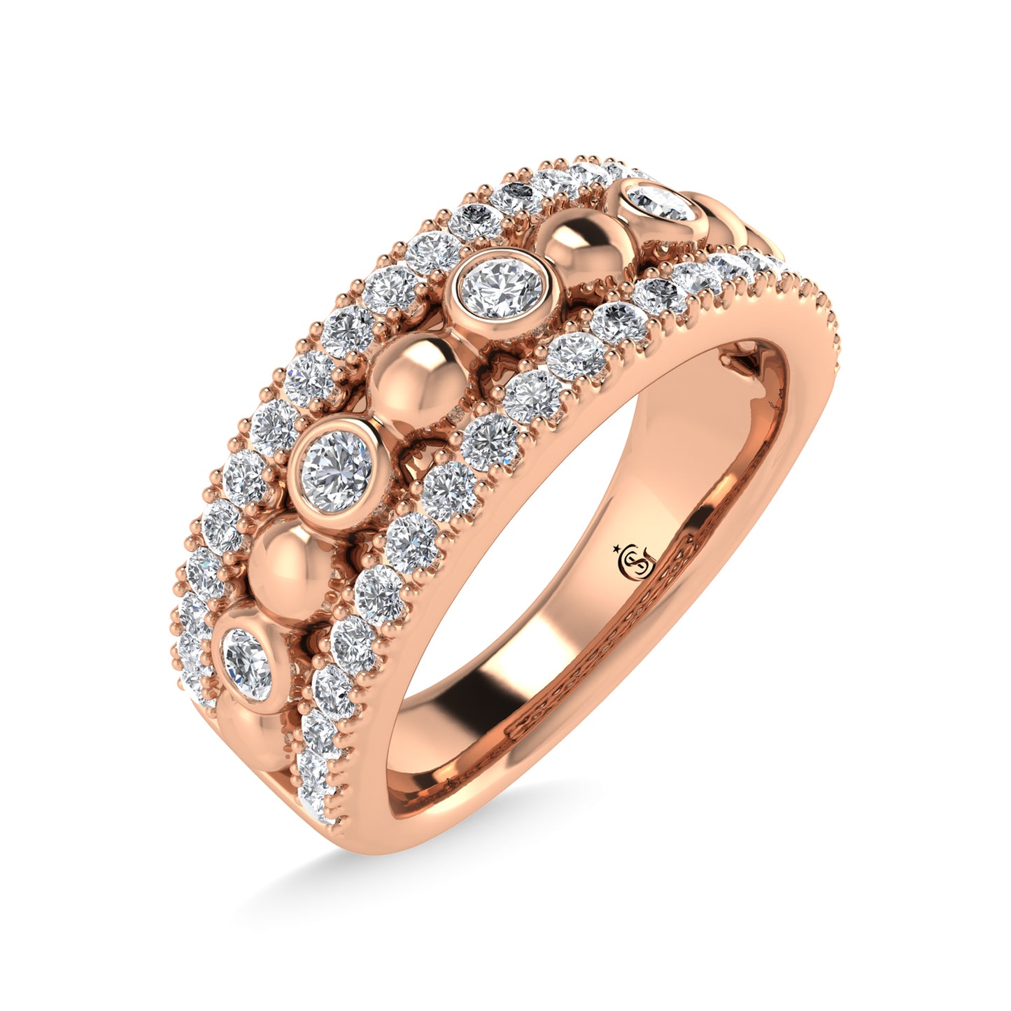 14K Two Tone Diamond 1/2 Ct.Tw. Fashion Ring