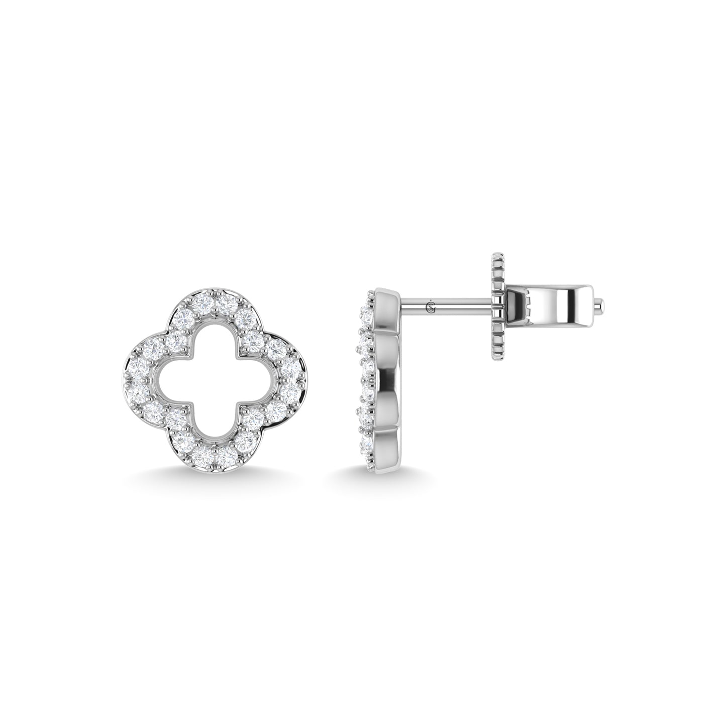 14K White Gold Diamond 1/5 Ct.Tw. Fashion Earrings