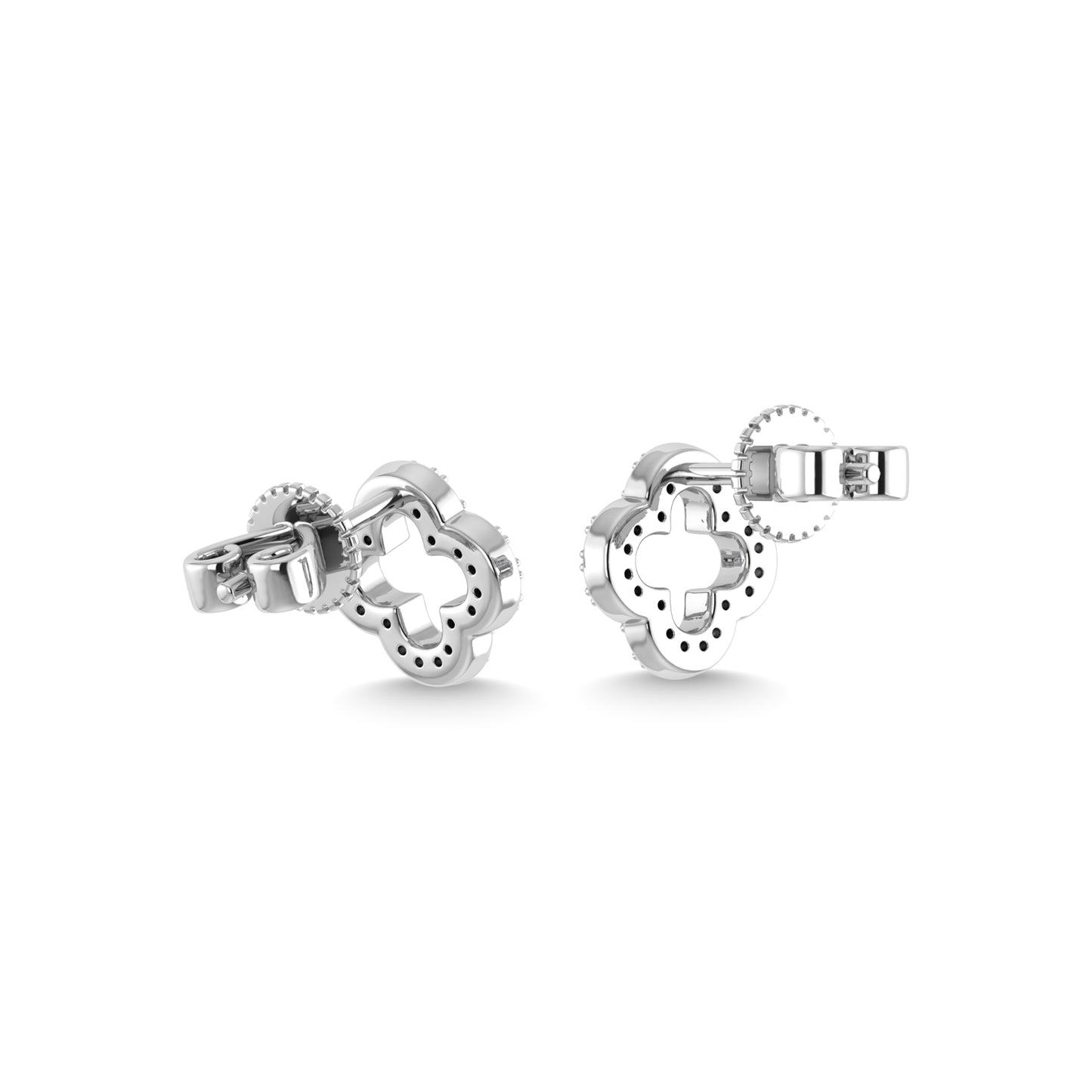14K White Gold Diamond 1/5 Ct.Tw. Fashion Earrings