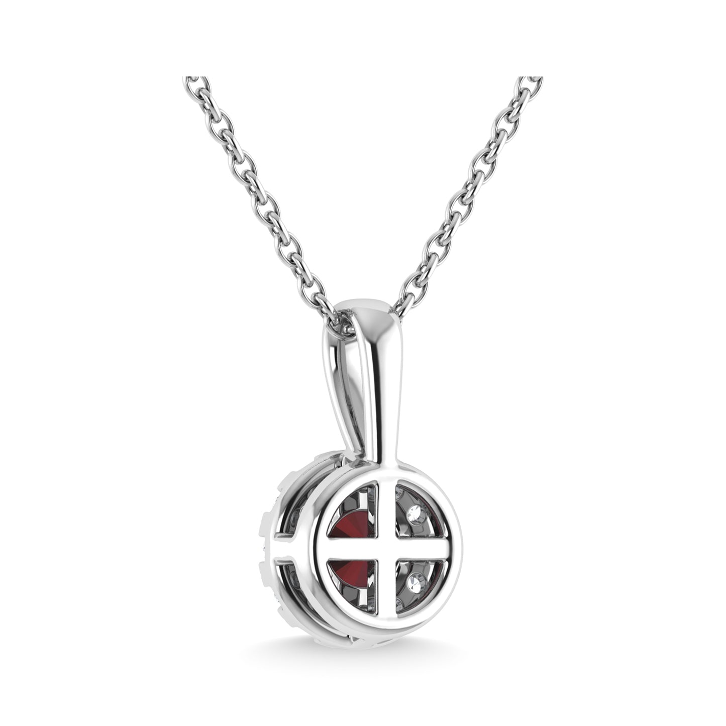 14K White Gold Ruby and Diamond 1/3 Ct.Tw. Fashion Pendant