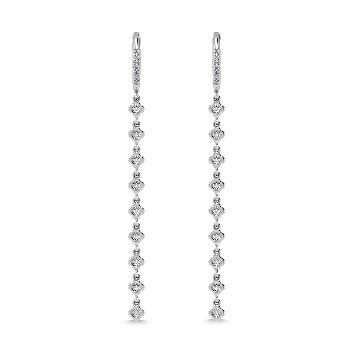 14K White Gold Diamond 5/8 Ct.Tw. Dangle Earrings