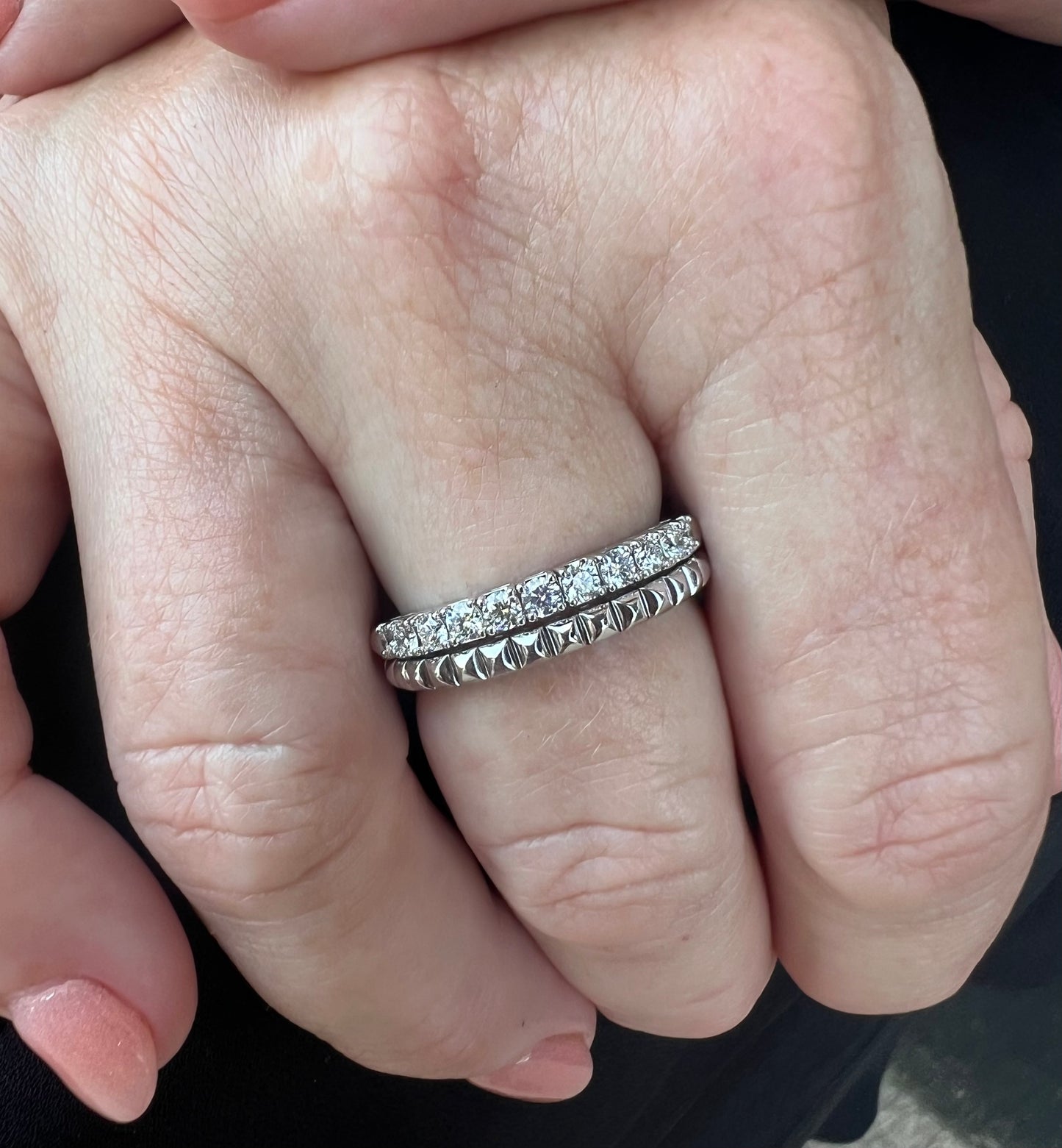 1/2 Carat Diamond White Gold Flexible Ring