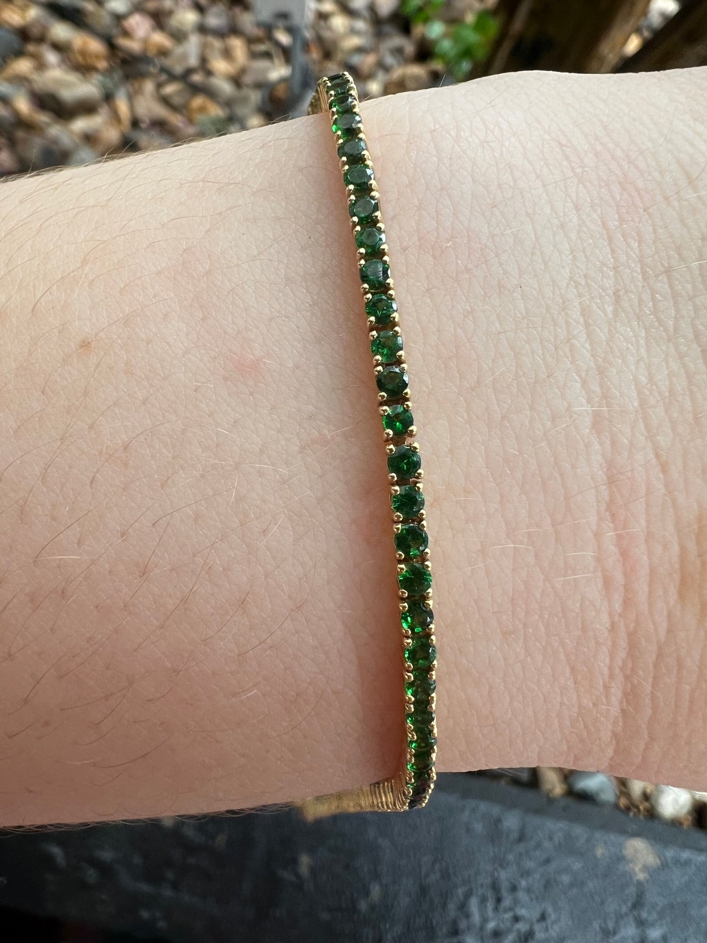 Tsavorite Garnet Tennis Bracelet - 18kt Yellow Gold