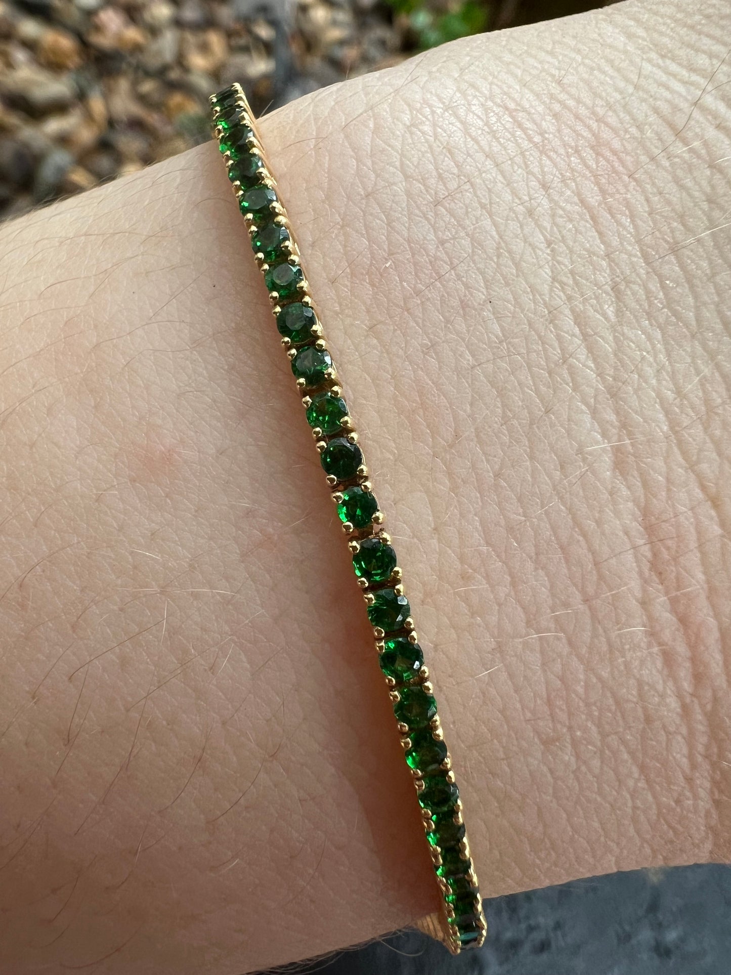 Tsavorite Garnet Tennis Bracelet - 18kt Yellow Gold