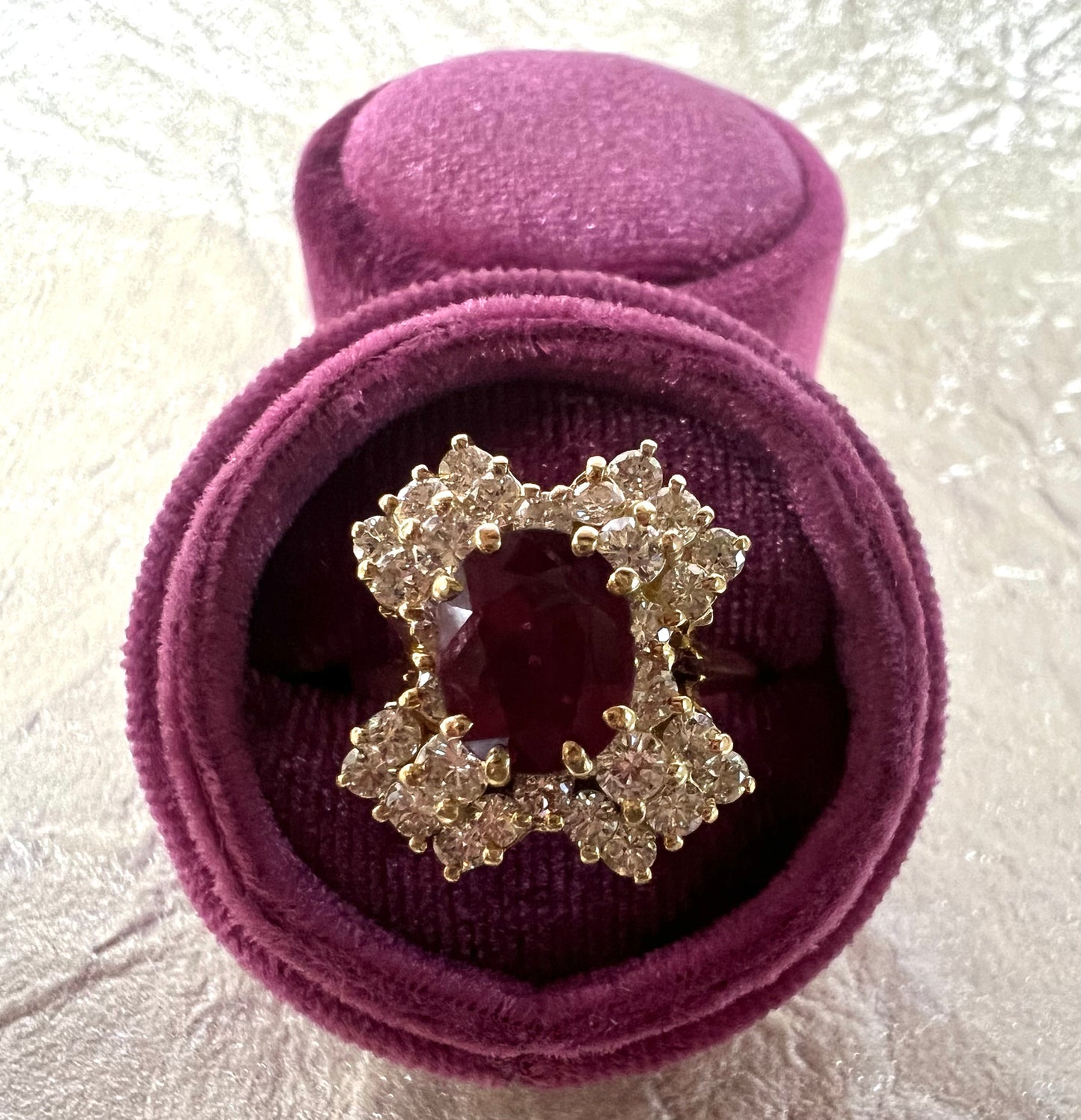 Ruby Diamond 14kt Yellow Gold Estate Ring