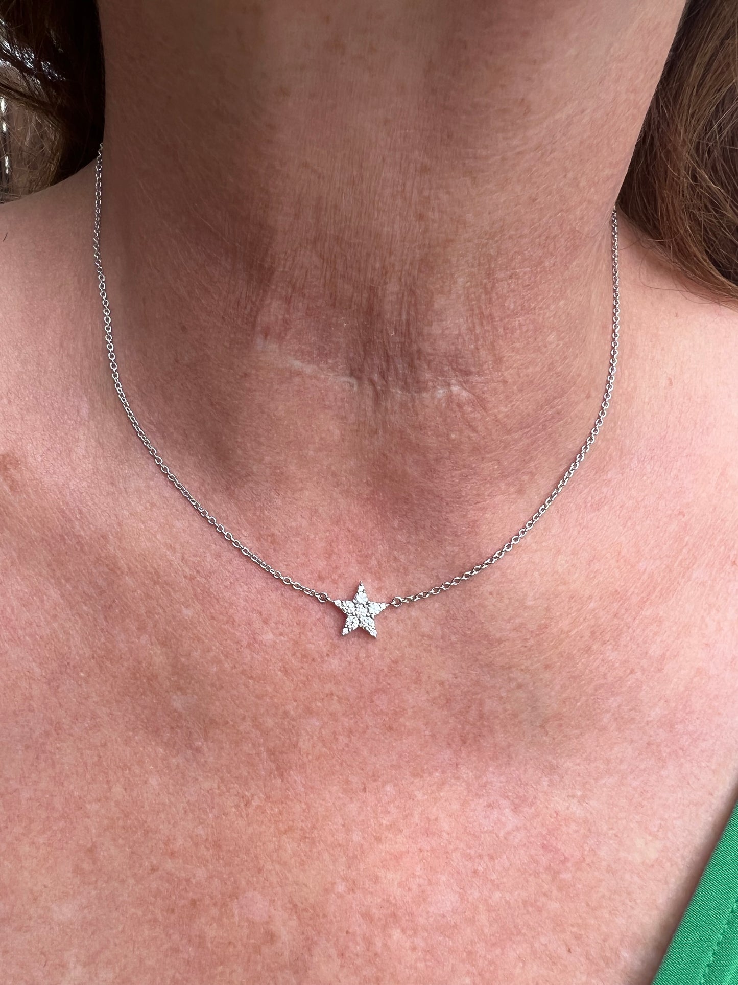 White Gold Diamond Star Necklace