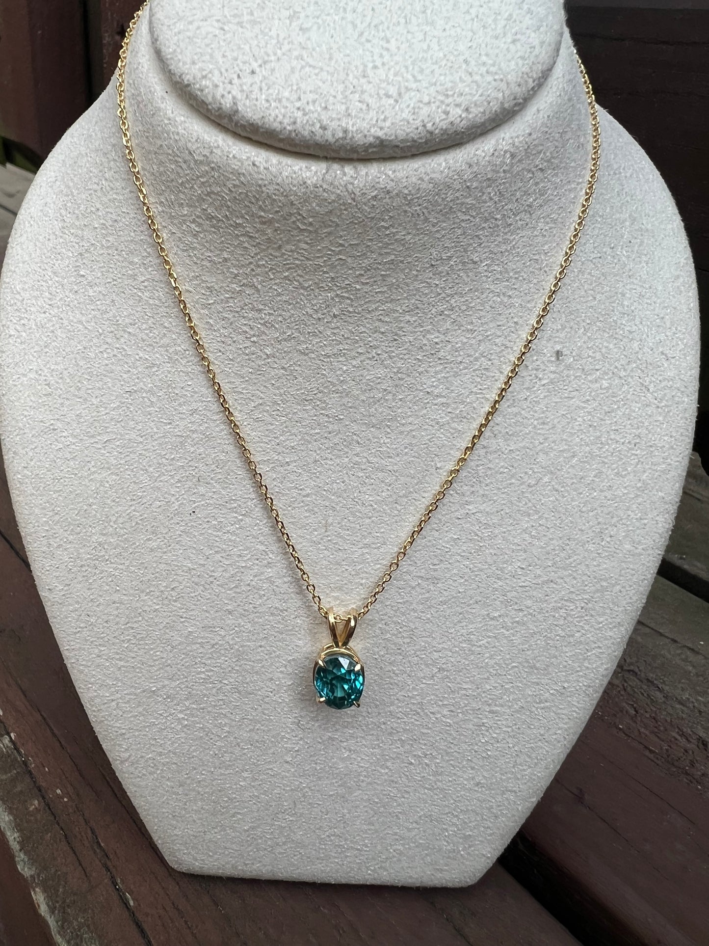 Blue Zircon Necklace