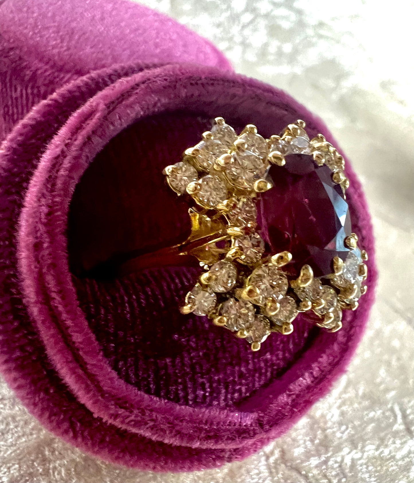 Ruby Diamond 14kt Yellow Gold Estate Ring