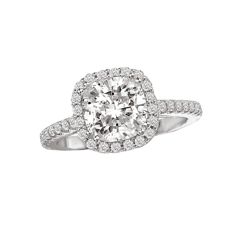 Romance Square Cushion Halo Ring