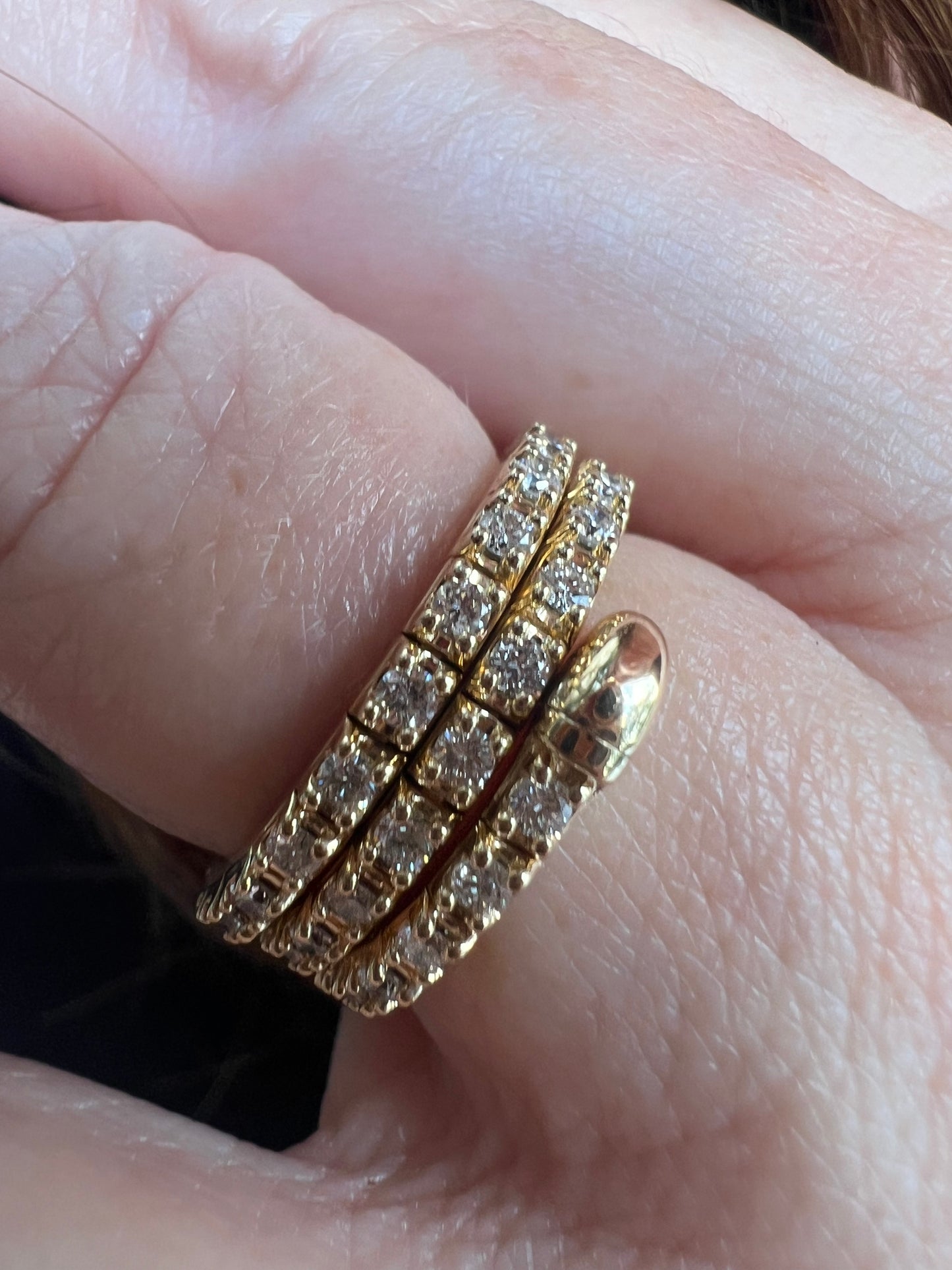 1 Carat Diamond Yellow Gold Flexible Ring