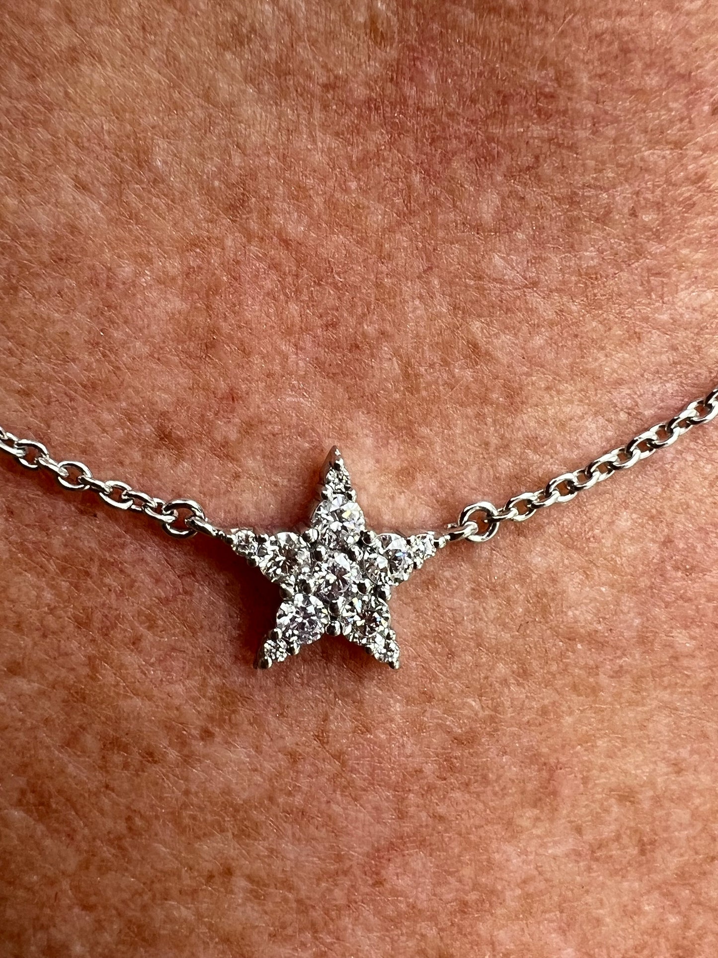 White Gold Diamond Star Necklace