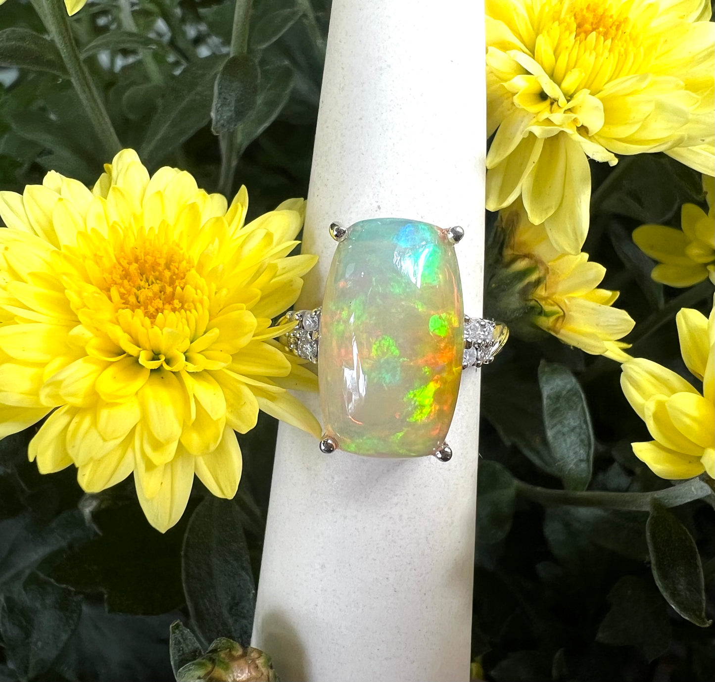 Ethiopian Opal Diamond Ring