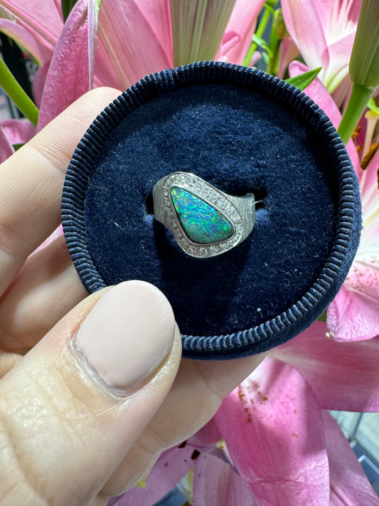 Boulder Opal Freeform Ring