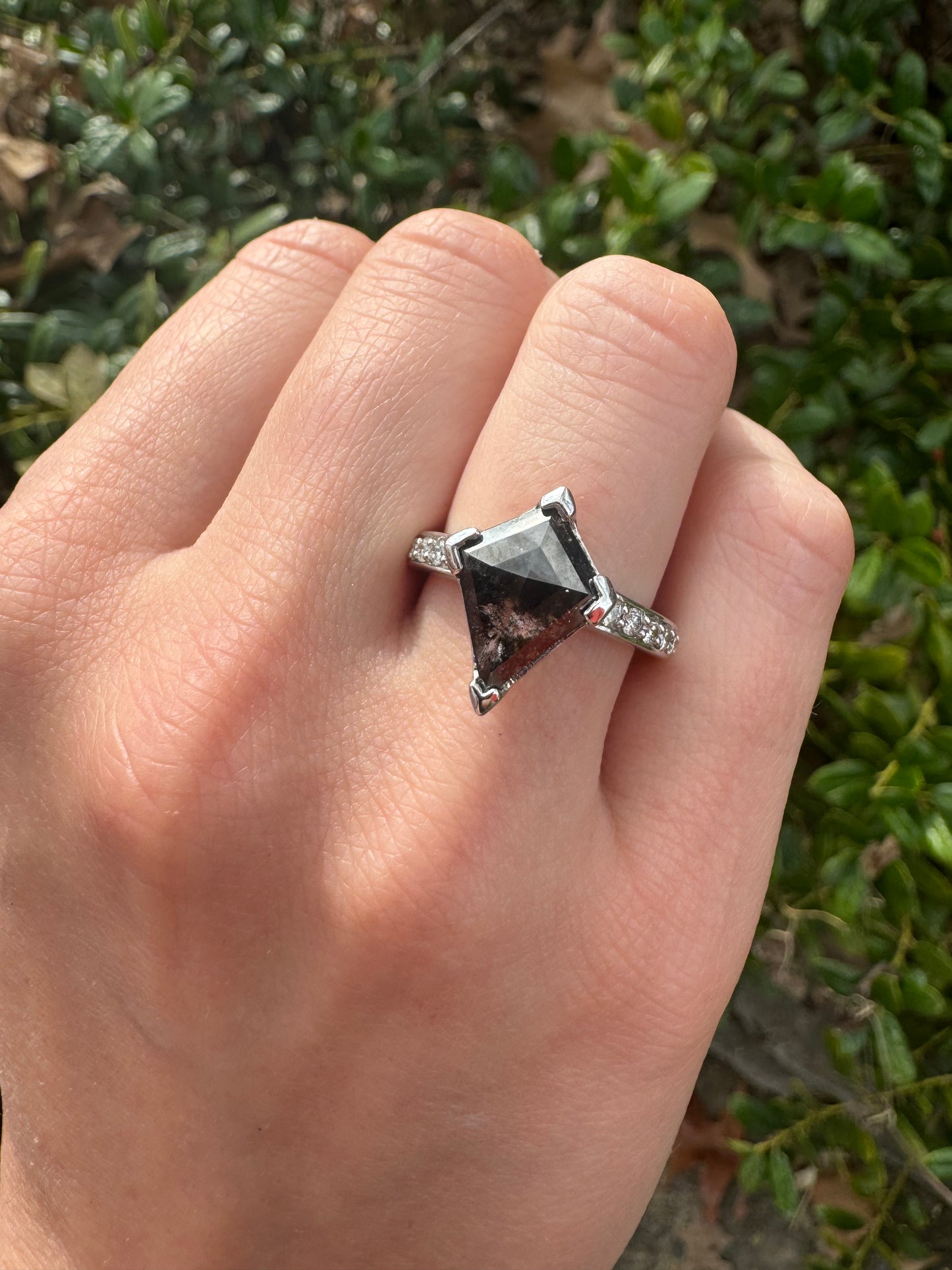 Kite Salt and Pepper Diamond Ring