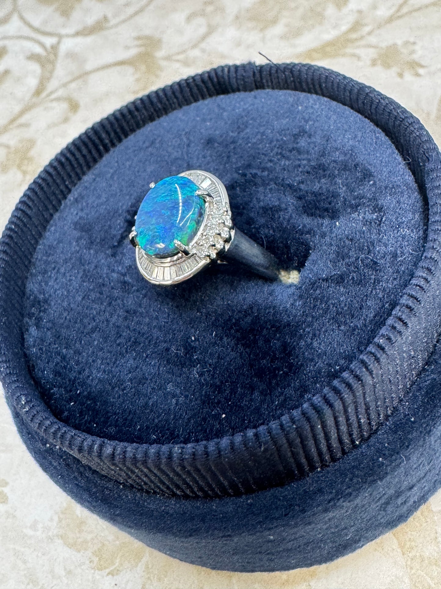 Australian Black Opal Ring