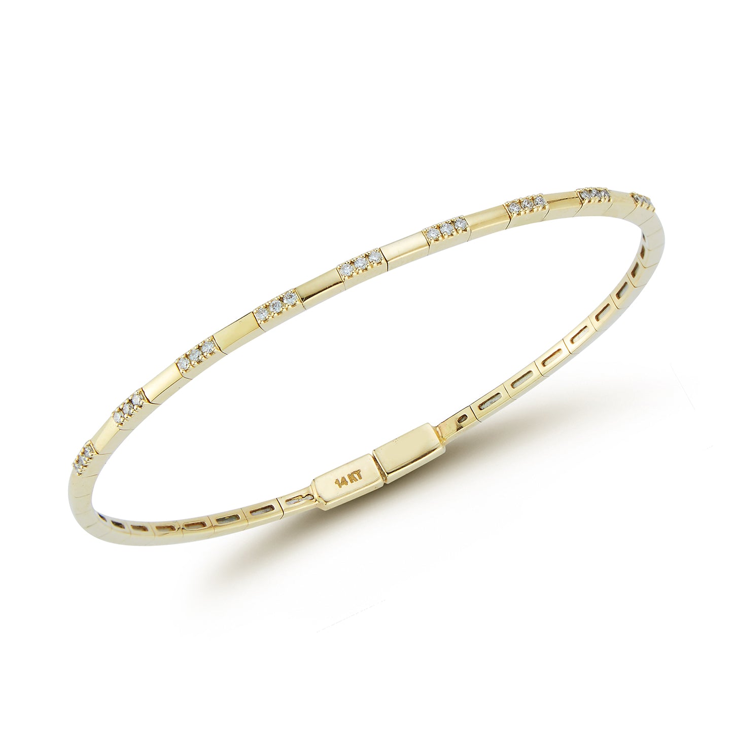 3 Diamond Bar Section Bangle