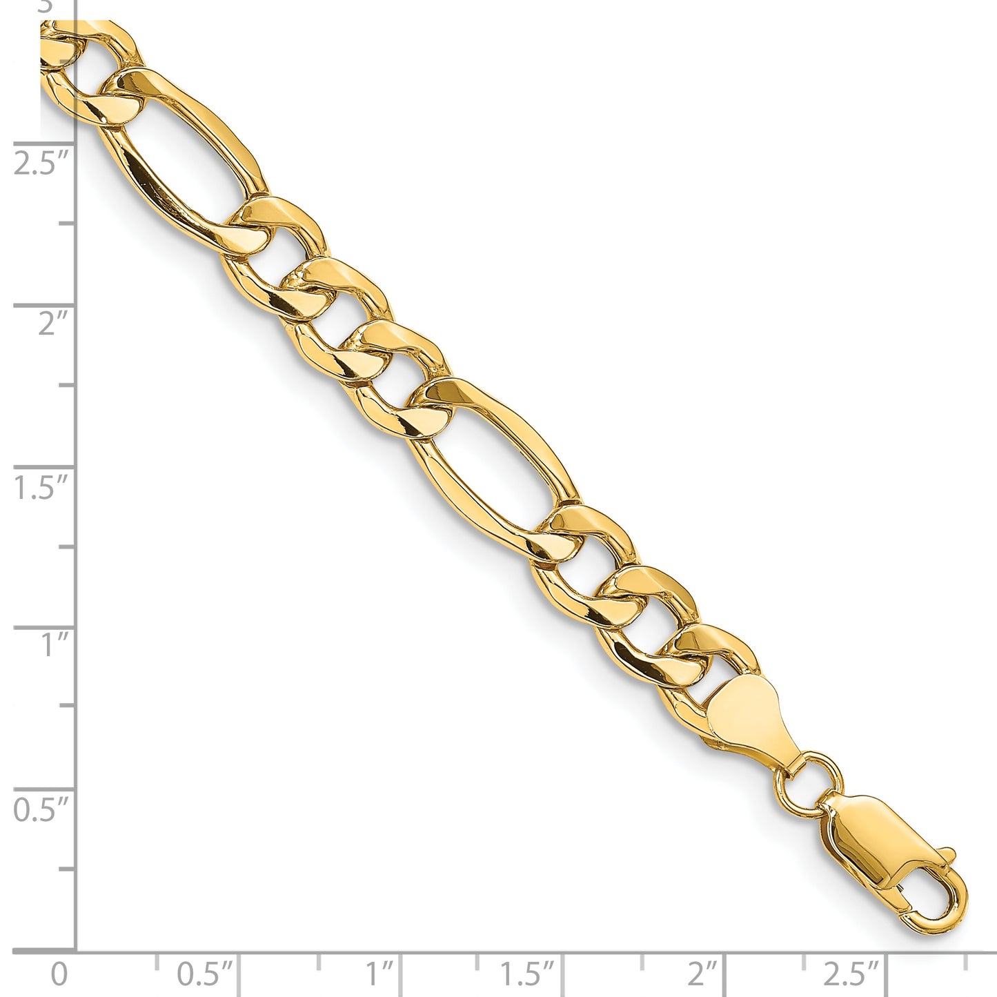 14k 8.5mm Semi-Solid Figaro Chain
