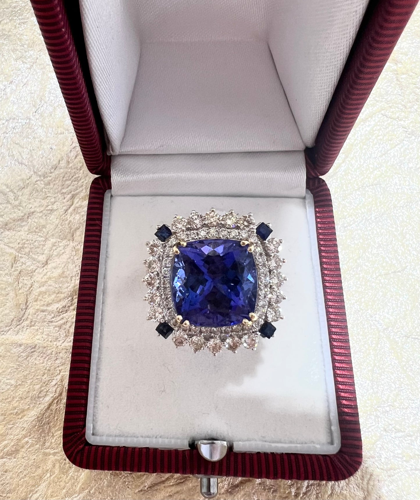 7.68 carat Tanzanite & Diamond Ring