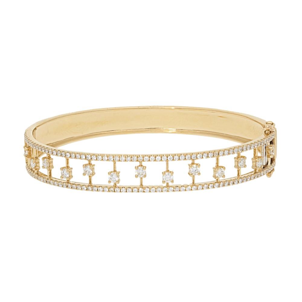 1/2 Way Around 4 Prong Diamonds w/ Diamond Bangle Border