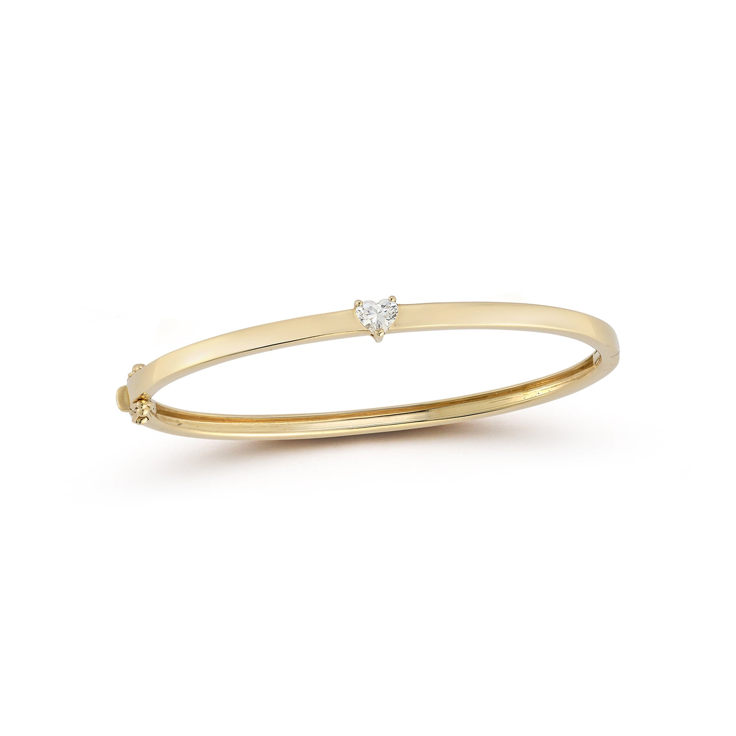 Heart Diamond Polished Bangle