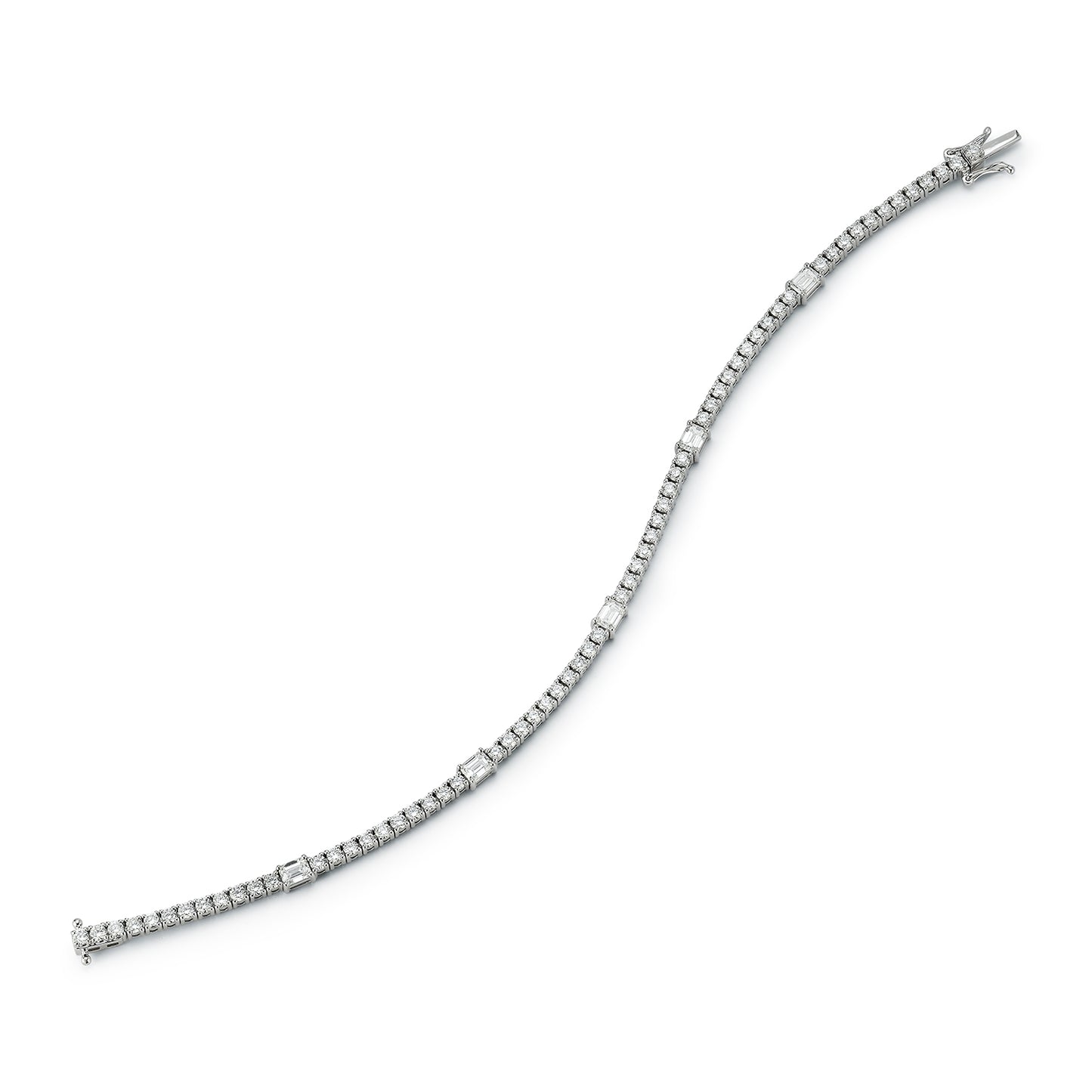 Diamond Tennis Bracelet with Emerald Diamonds